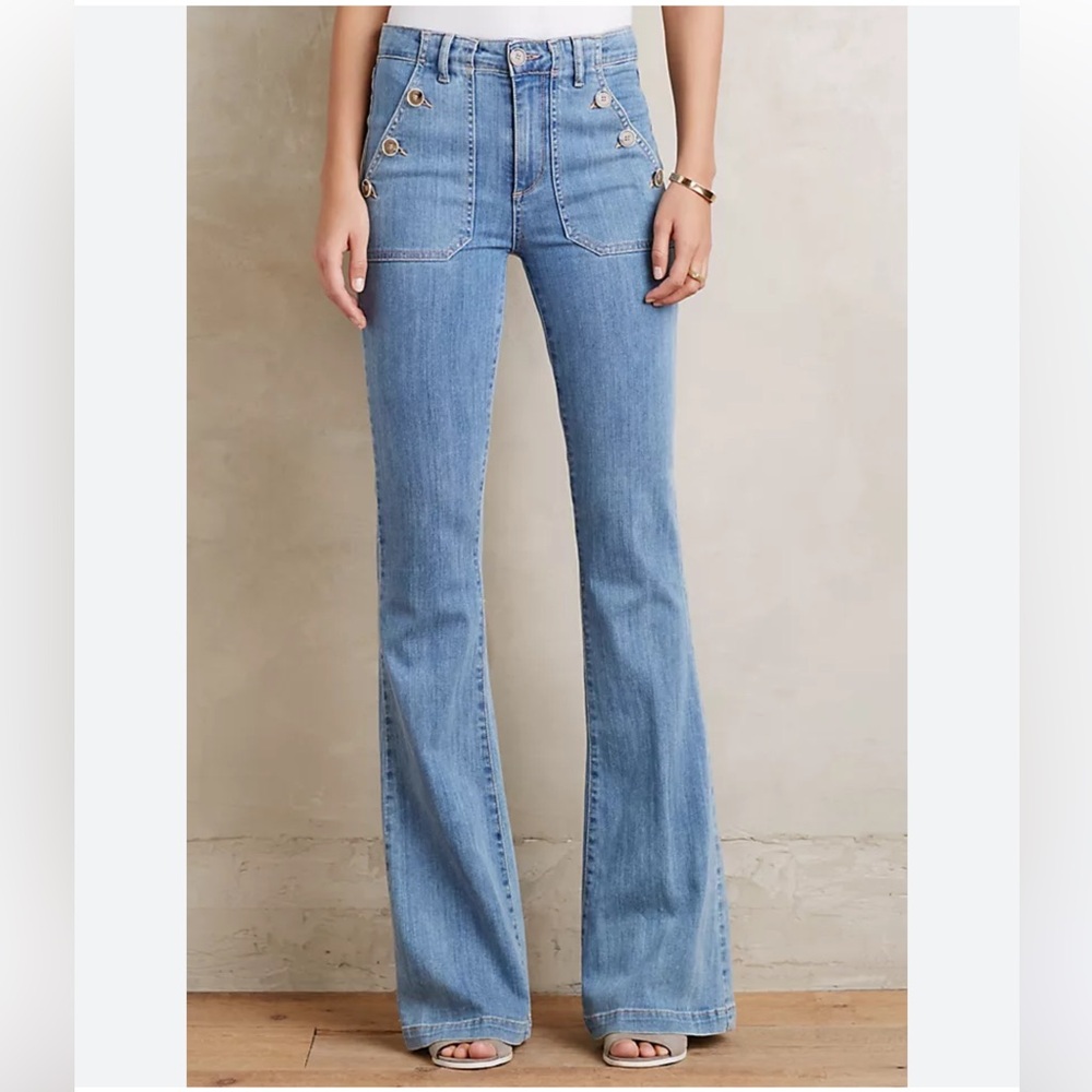 PAIGE  bell canyon Denim Blue Flare Jeans; size 26; new